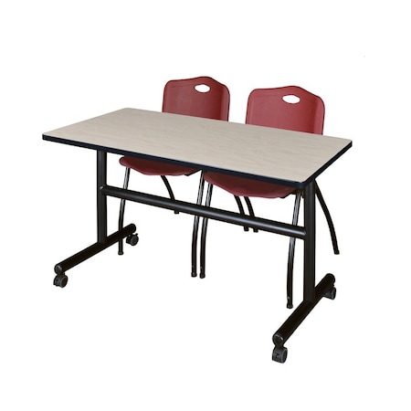 Kobe Rectangle FlipTop Table, 48" W, 29" H, Laminate Top, Maple MKFT4830PL47BY